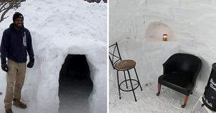 Man Finally Builds An Igloo With Several Rooms For His Family To Enjoy After Years Of Planning