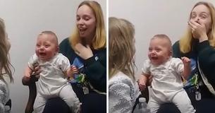 Child Fitted With Hearing Aid Can’t Stop Laughing In Pure Joy The First Time She Hears Her Mom & Sister Speak