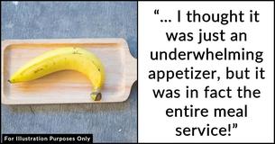 Business-Class Passenger Served Single Banana With Chopsticks For Vegan Meal Option On Flight