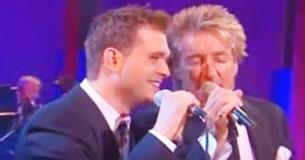 Rod Stewart & Michael Bublé Thrill Fans With Scorching Hot Performance Of Timeless Classic