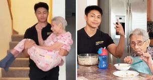 Neto se torna o cuidador de sua avó de 96 anos para que ela não seja enviada para um asilo