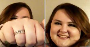 Una vendedora califica de "patético" el anillo de compromiso de $130 de una mujer, pero esta dice que nunca ha sido "tan feliz"