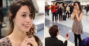 Man Performs Romantic Songs To Girlfriend In Airport Before Proposing To Her