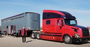 Elderly Couple Transforms Semi-Trailer Into Tiny Home With A Spiral Staircase