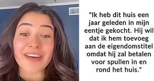 De vriend van de vrouw vroeg haar zijn naam op de eigendomstitel van het huis te vermelden dat ze kocht en andere mensen zijn het daar niet mee eens