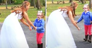 Little Girl With Autism Confuses Bride In A Wedding Dress For A Princess
