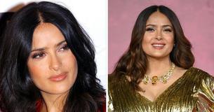 Salma Hayek Is A Vision In Violet In Figure-Hugging V-Neck Gown