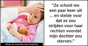 Moeder werd bedreigd door schoonmoeder nadat ze weigerde haar ernstig zieke dochter mee op vakantie te laten gaan