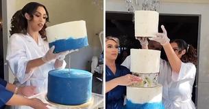 Una novia decidió hacer su propio pastel de bodas, pero generó reacciones encontradas