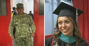 Military Dad Surprises Daughter At College Graduation After Traveling More Than 30 Hours