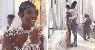 Bride Stuns In Custom Transparent Wedding Dress She Didn’t See Until Day Before Her Wedding