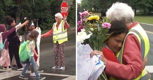 At 87, Beloved Crossing Guard Of Over 50 Years Bids Farewell To Students & Retires