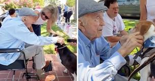 Man Celebrates His 100th Birthday With Dog Parade Of 200 Canine Pals