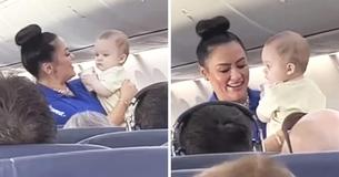 Kind-Hearted Flight Attendant ‘'Saved’ Baby From Crying On His First Flight By Giving Him A Plane Tour