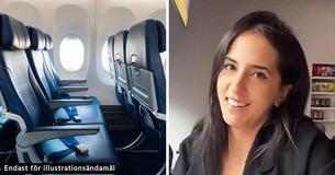 Kvinna får stöd online efter att hon vägrat ge upp sin plats i första klass till ett 13-årigt barn