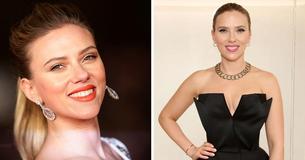 Scarlett Johansson Bedazzles In Blue Dress In Rare Photo
