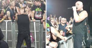 Lead Singer Of Metal Band Disturbed Has Heartwarming Moment After Pausing Concert To Console Little Girl He Scared