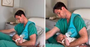 New Mom Gushes Over Adorable Clip Of Her Husband Feeding Their Baby With A Breastfeeding Tool