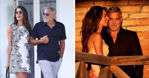 La femme de George Clooney, Amal, est considérée comme une « déesse » alors qu'elle porte une robe rose pour une soirée glamour avec son mari