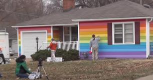 Neighborhood Vandalized House After Man Painted It In Bright Rainbow Colors