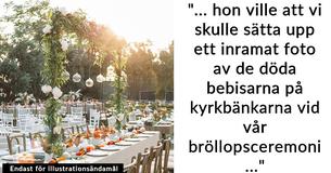 Blivande bruden vägrar att uppfylla sin svärmors begäran om att ha foton av hennes missfall och dödfödda barn på bröllopet