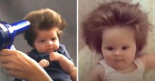 Une mère accueille un petit garçon qui a une incroyable crinière de cheveux depuis sa naissance