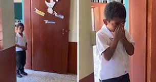 Young Boy, 8, Enters His Classroom & Tears Up After Hearing His Classmates