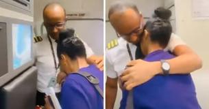 Woman Who Worked For 30 Years As Housemaid Becomes Emotional After Meeting Pilot Son On Aircraft