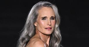 Andie MacDowell Goes Bare-Faced & Flaunts Flawless Gray Hair On Relaxed Outing