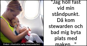 En man undrar om han gjorde fel när han sa nej till en mamma med barn som ville ha den flygstol han hade betalat extra för