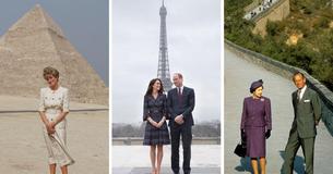 Kongefamilien fotograferet ved verdens berømte seværdigheder: Dronningen, Kate Middleton, prinsesse Diana og andre