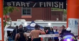 Marathon Runner Celebrates Too Soon & Loses the Race in the Final Stride