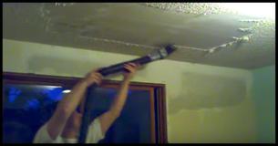 He Is Sick Of His Popcorn Ceiling, When He Tapes This On His Vacuum? It Works Like Magic 