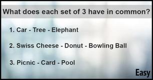 What Does Each Set Of 3 Have In Common?