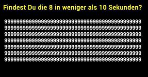 Findest Du die 8 in weniger als 10 Sekunden?