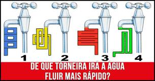 De Que Torneira Irá A Água Fluir Mais Rápido?