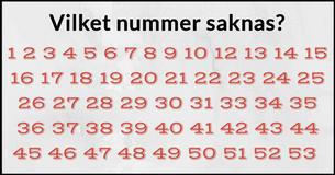 Hur Snabbt Kan du Hitta Det Saknade Numret? Det Är Inte Många Som Klarar Detta På Mindre Än 10 Sekunder 