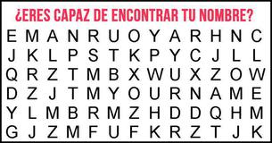 ¡Eres un/a genio si eres capaz de encontrar tu nombre en menos de 30 segundos 