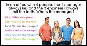 In An Office With 4 People, The 1 Manager Always Lies And The 3 Engineers Always Tell The Truth. Who Is The Manager?