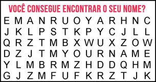 Você é um gênio se conseguir descobrir o seu nome em menos de 30 segundos 