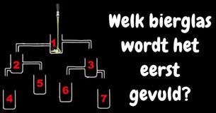Welk bierglas wordt het eerste gevuld?