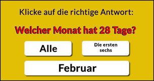 Jeder schafft es, die erste Frage richtig zu beantworten, aber bisher hat noch niemand alle Fragen richtig gehabt. Schaffst Du es?