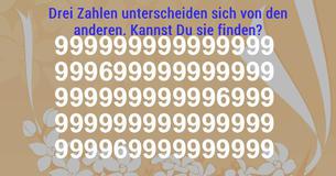 Drei Zahlen unterscheiden sich von den anderen. Kannst Du sie finden?