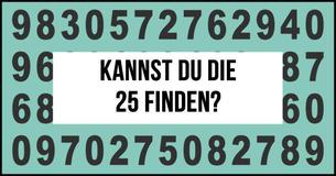 Nur Menschen Mit Einer IQ-Punktzahl Von 150-185 Können Die 25 In 10 Sekunden Finden 