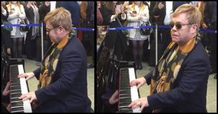 Reizigers in de Londense metro kregen een onverwacht cadeau toen Elton John achter een piano zat
