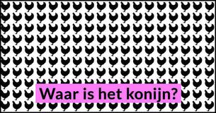 Hoe snel kun je het konijn vinden dat in dit plaatje verstopt zit?