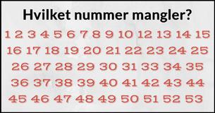 Hvor raskt kan du oppdage nummeret som mangler? Ikke mange kan gjøre det på under 10 sekunder