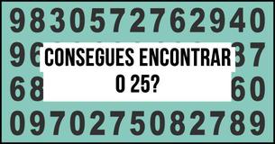 Somente As Pessoas Com Uma Pontuação De QI De 150-185 Conseguem Encontrar O 25 Em 10 Segundos 