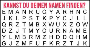 Du bist ein Genie, wenn Du Deinen Namen hier in weniger als 30 Sekunden finden kannst 