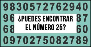 ¡Solo las personas que tienen un coeficiente intelectual entre 150 y 185 puede encontrar el número 25 en 10 segundos 